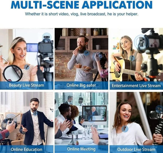 K9 Dual Wireless Microphone, Digital Mini Portable Recording Clip Mic with Receiver for All Type-C Mobile Phones Camera Laptop for Vlogging YouTube Online Class, Zoom Call