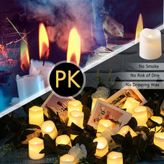 Warm White Flameless LED Candles - Long-Lasting, Safe for All - Perfect for Outdoor Travel, Halloween, and Christmas Decor