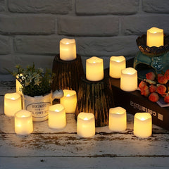 Warm White Flameless LED Candles - Long-Lasting, Safe for All - Perfect for Outdoor Travel, Halloween, and Christmas Decor