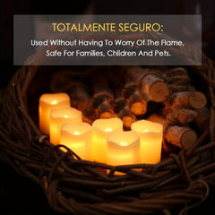 Warm White Flameless LED Candles - Long-Lasting, Safe for All - Perfect for Outdoor Travel, Halloween, and Christmas Decor