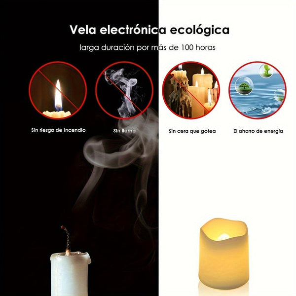 Warm White Flameless LED Candles - Long-Lasting, Safe for All - Perfect for Outdoor Travel, Halloween, and Christmas Decor