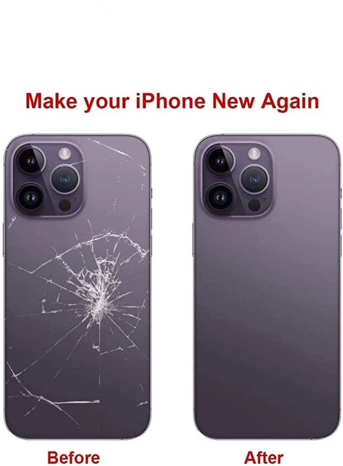 Replacement Part for Rear(Back) Glass Panel Compatible with (iPhone 14 Pro) 7 Day Replacement Warranty