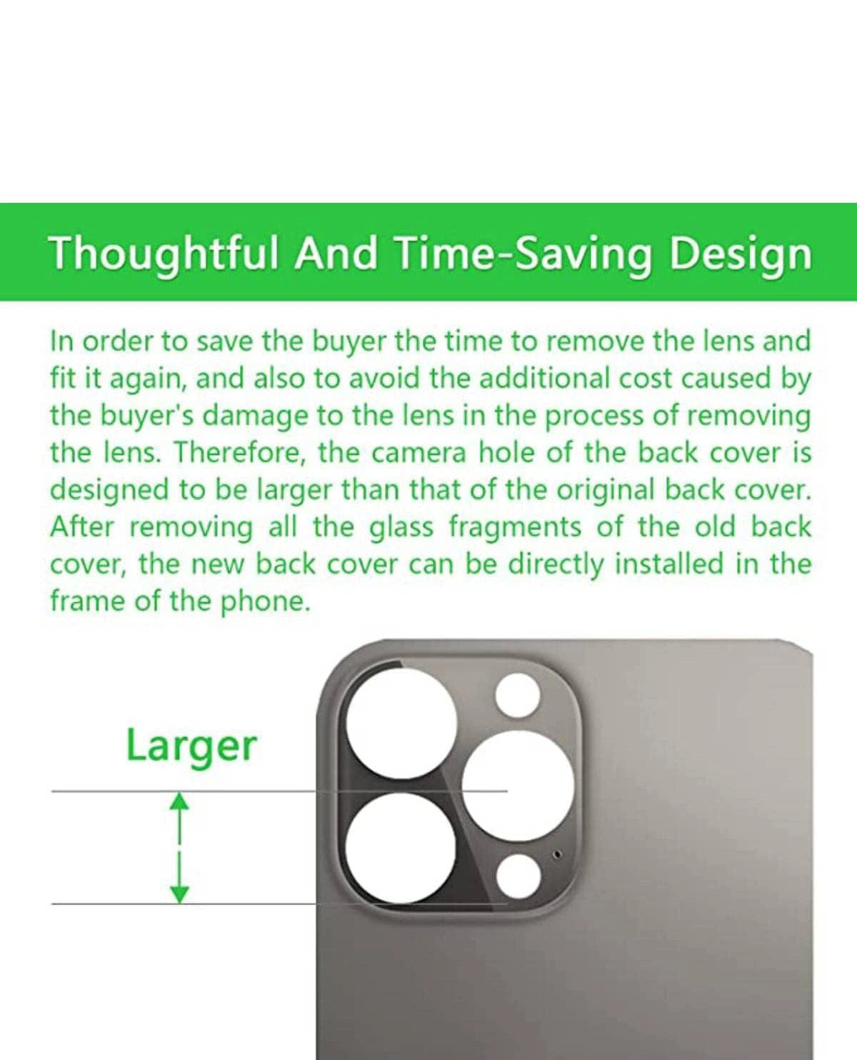 Replacement Part for Rear(Back) Glass Panel Compatible with (iPhone 14 Pro) 7 Day Replacement Warranty