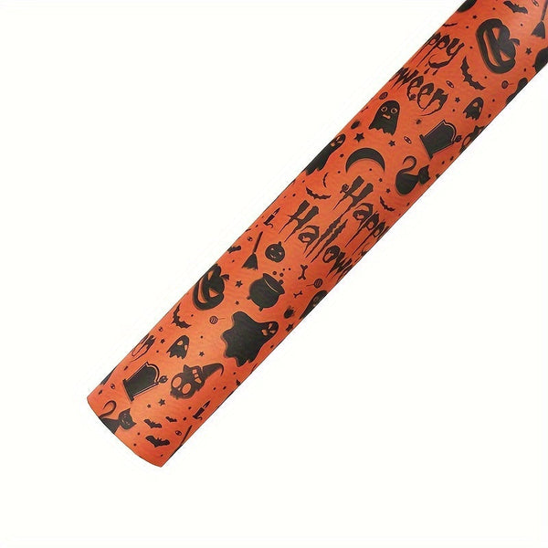 0207ba 6-Piece Halloween Gift Wrap Set - Pumpkin, Ghost, Castle, Potion, Skull & Broom Patterns | Premium Wrapping Paper For Spooky Party Decorations