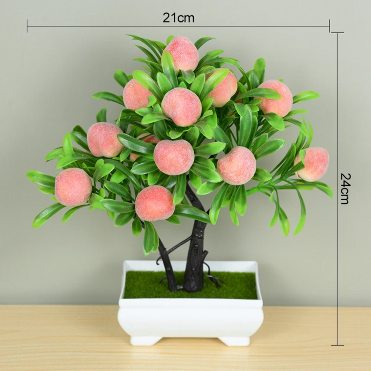 0407GG Artificial Plants Bonsai Small Tree Pot Fake Plant Flowers Potted Ornaments For Home Room Table Decoration Hotel Garden Decor