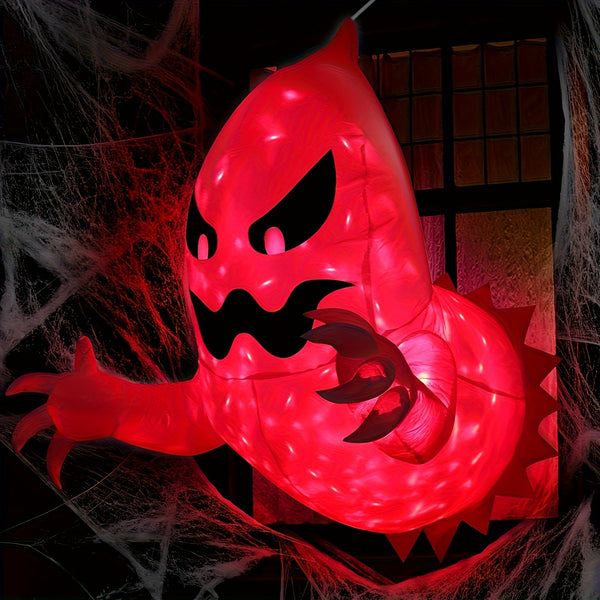 Halloween Inflatable Ghost Prop - Create spine-chilling ambiance - Outdoor/Indoor - Durable Yard & Garden Ornament - Includes Blower & Battery-Operated String Lights (Battery Not Included)