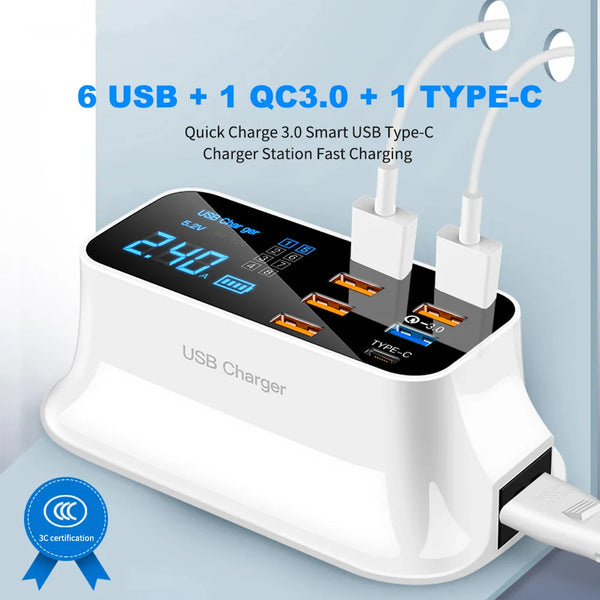 8 Ports Quick Charger For xiaomi huawei samsung