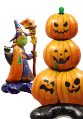 0407BA Window Halloween Decoration Props Toy Balloon 4D Standing Witch Dead Tree Pumpkin Shape Cartoon Balloon Oversized