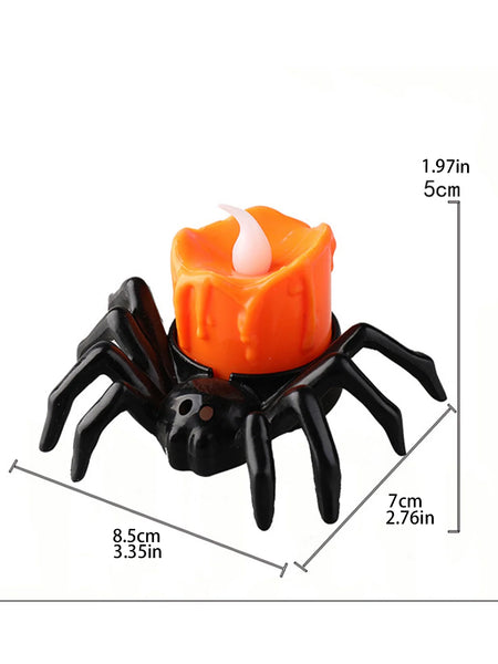 0407BA Halloween Black Spider Candle Light Decoration Hand Holding Light LED Luminous Scary Thing Haunted House Trick Toy Funny