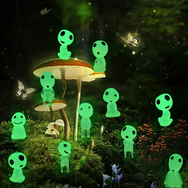 0207ba 5/10Pcs Luminous Alien Elf Ghost Glowing Blue Green Light Decoration Micro Landscape Garden Miniature Doll Props Halloween Decor