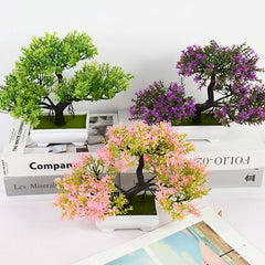 0407GG Artificial Plants Bonsai Small Tree Pot Fake Plant Flowers Potted Ornaments For Home Room Table Decoration Hotel Garden Decor