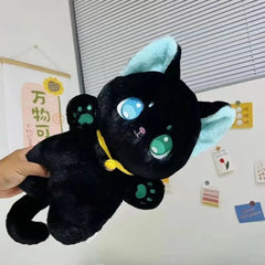 0407TA 25cm Black and White Cat Plush Toy Grab Stuffed Animal Patung Dolls Children Toys Gifts Halloween Gifts Toys for Kids Girl