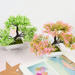 0407GG Artificial Plants Bonsai Small Tree Pot Fake Plant Flowers Potted Ornaments For Home Room Table Decoration Hotel Garden Decor