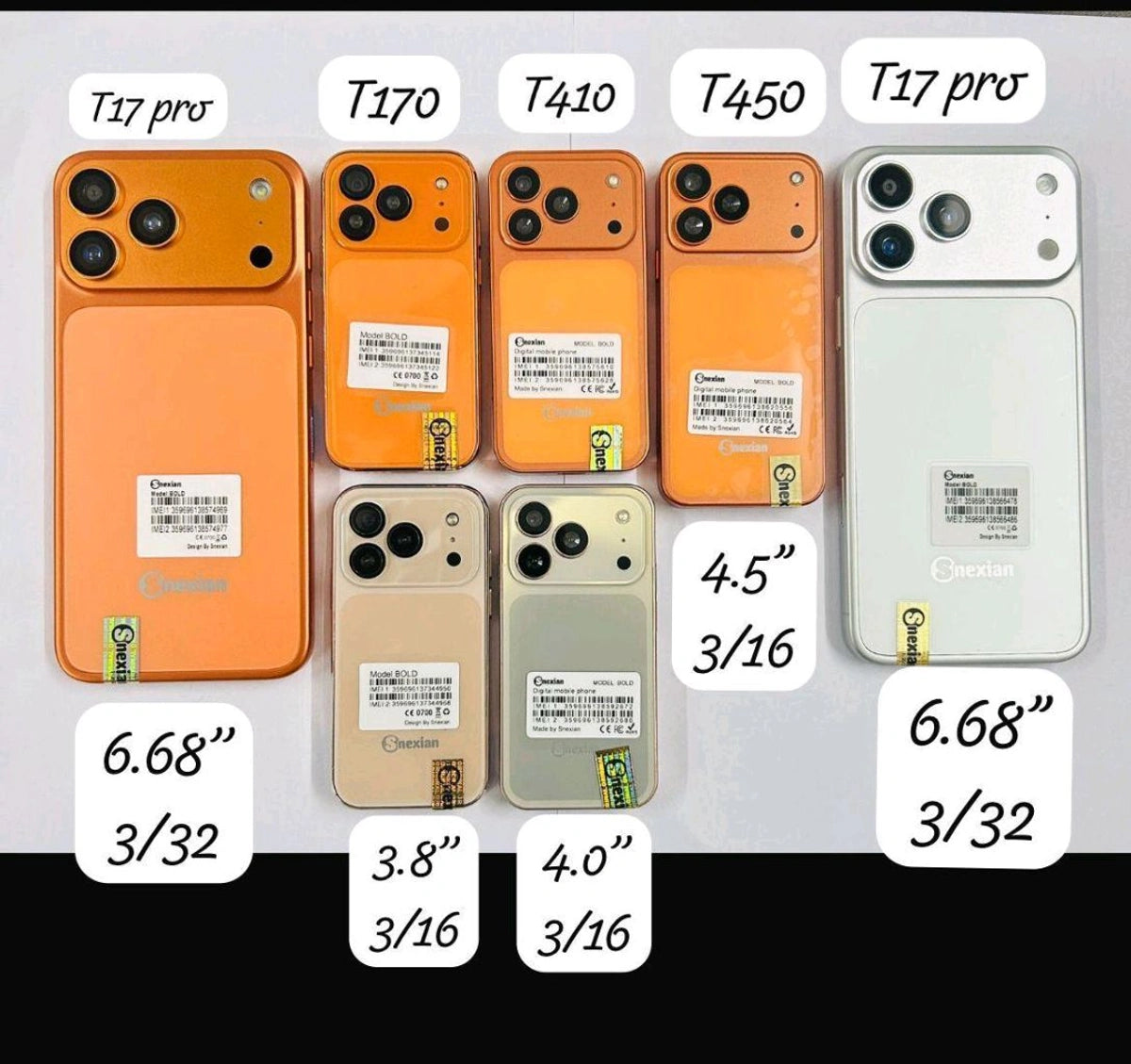 Snexian Bold T17 Pro Android Smartphone with Stylus 6.68″ Full HD Display