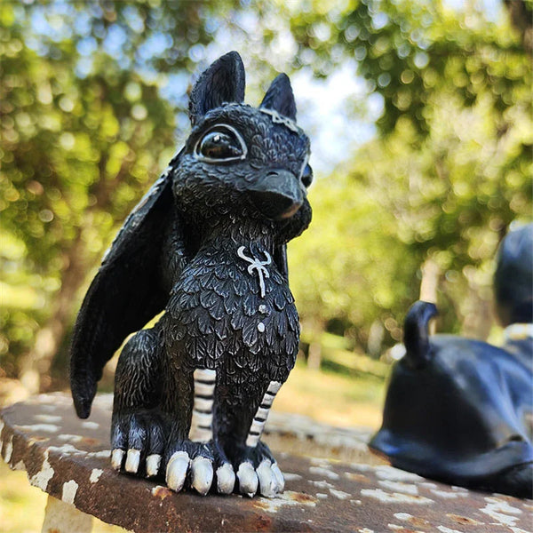 0407BA 1pc Halloween Magic Black Dragon Snake Griffin Unicorn Mysterious Witches Statue Home Decor Figurine Christmas Desk Ornaments