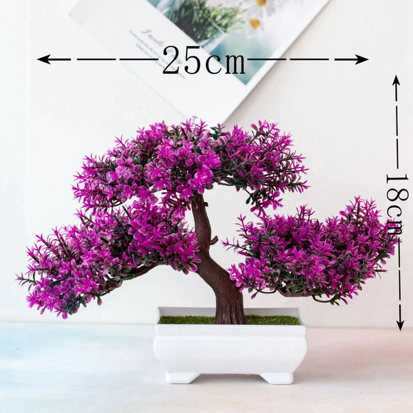 0407GG Artificial Plant Bonsai Plastic Small Tree Pot Fake Plant Flower Potted Ornaments for Home Room Table Garden Hotel Decoration