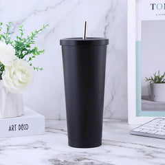 750ml Large Capacity Stainless Steel Straw Tumbler