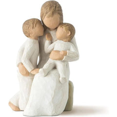 0407BA Hand-Painted Sculpture, Mother Holding Child Figure Sculpture Home Living Room Study Desktop Decoration Decoration Holiday Gift