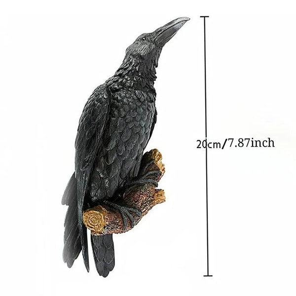 0207ba Fake Raven Resin Statue Bird Crow Sculpture Outdoor Crows Halloween Decor Creative for Garden Courtyard Animal Decoration