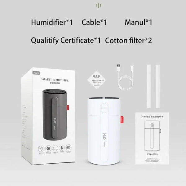 800ML Smart Induction Air Humidifier 2000mAh Battery