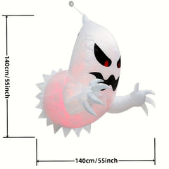 Halloween Inflatable Ghost Prop - Create spine-chilling ambiance - Outdoor/Indoor - Durable Yard & Garden Ornament - Includes Blower & Battery-Operated String Lights (Battery Not Included)