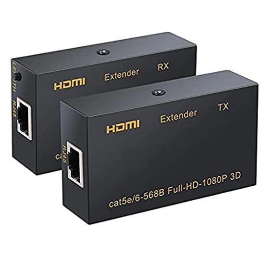 HDMI Extender 4K 60M HDMI Extender, HDMI to RJ45 Network Cable Extender Converter Repeater Compatible With 5e / 6 1080p up to 60m HDTV HDPC PS4 STB 4K 2K