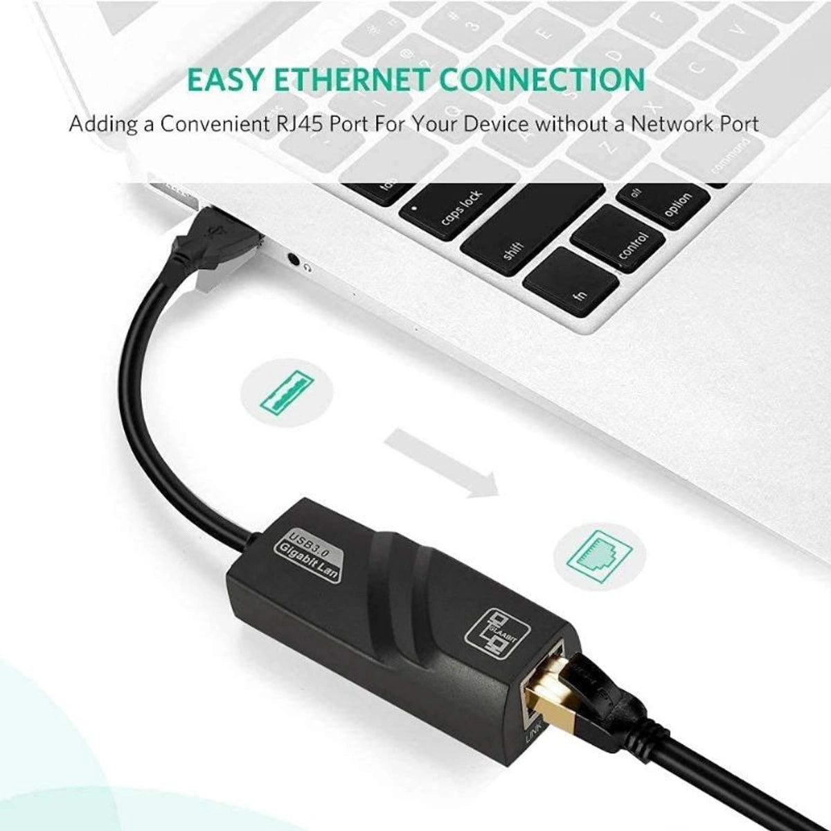 USB 3.0 to Ethernet Adapter, compatible USB 3.0 to 10/100 Gigabit Ethernet LAN Network Adapter, Compatible for iMac Pro, Air, Mac Mini/Pro, Surface Pro, Notebook PC, Laptop